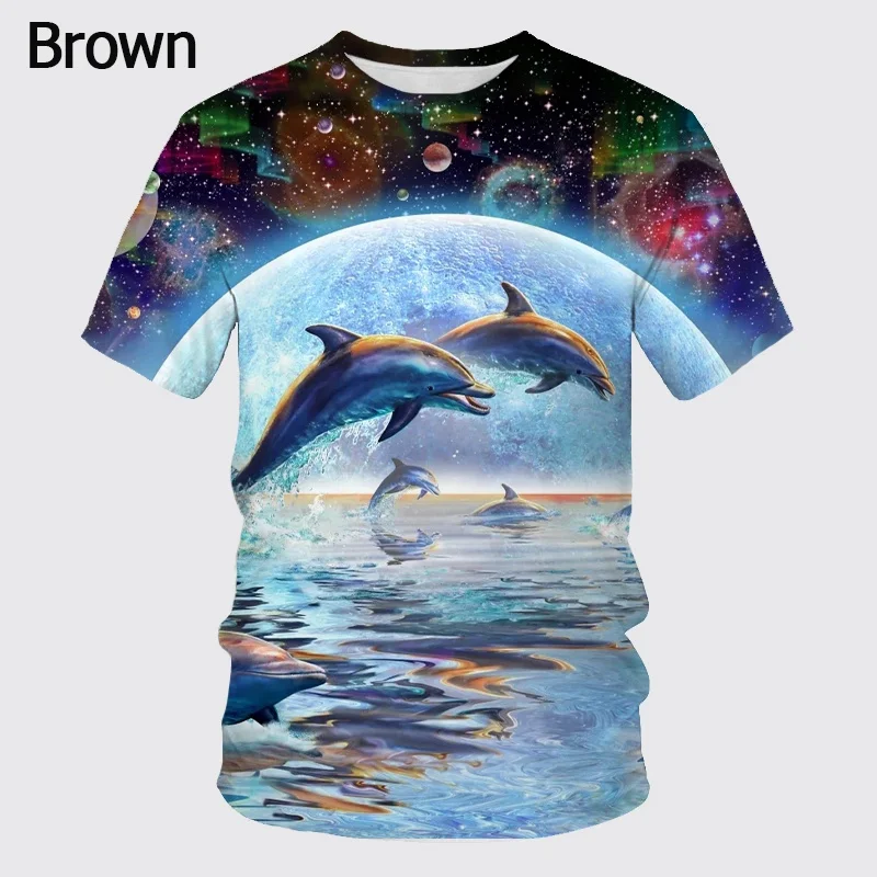 Unsiex Cute Animal Style Tshirts Men Women Dolphin Funny 3d Print Marine Summer Fashion Casual T-shirt Crew Neck Shirt For Men