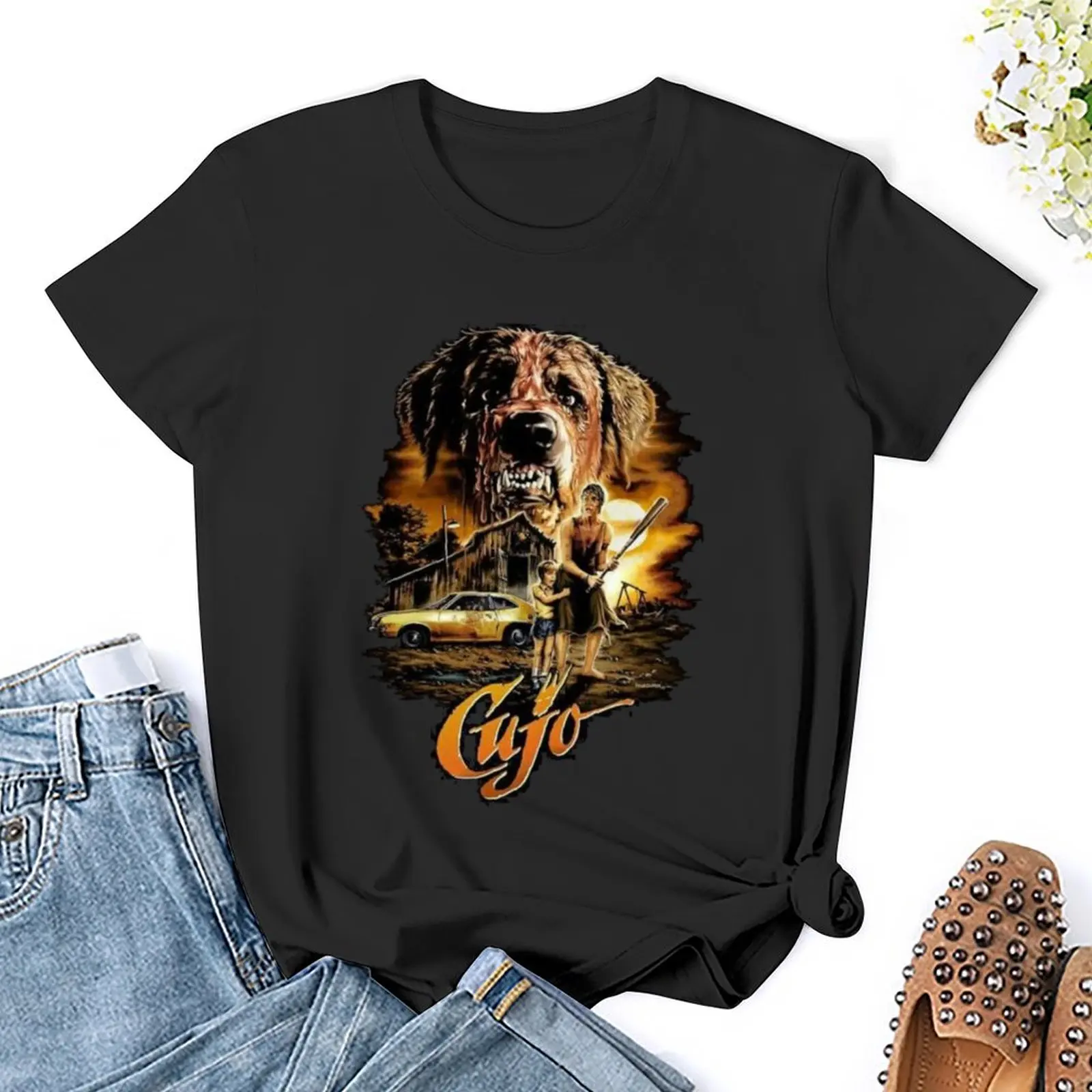 Cujo Horror Film T-Shirt Hippie Kleding Vintage T-Shirts Voor Vrouwen Losse Pasvorm