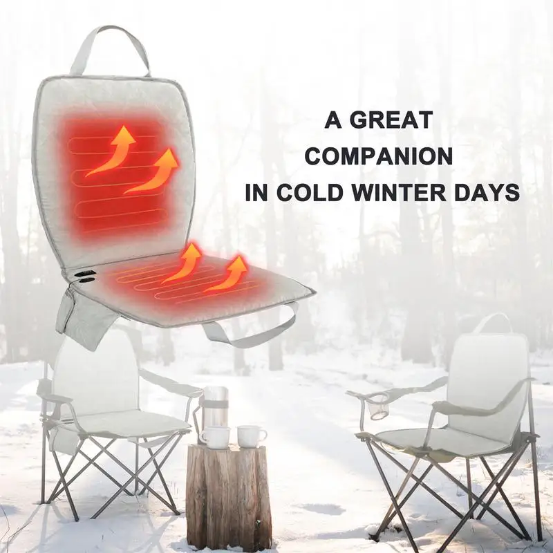 Heated Seat Cushion Outdoor Electric Foldable Seat Warmer Intelligent Temperature Control Outdoor Chair Warmer Camping supplies