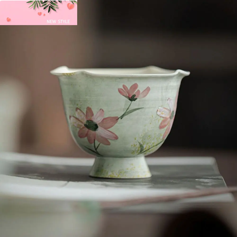 Taza de té japonesa Yunomi, taza de brotes de margaritas pequeñas para amantes del té