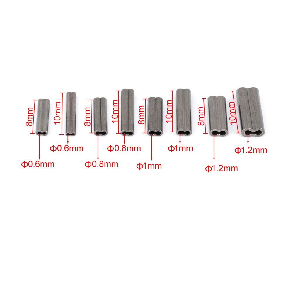 50Pcs Double Copper Fishing Tube Fishing Wire Pipe Crimping Sleeves Connector Fishing Accessories