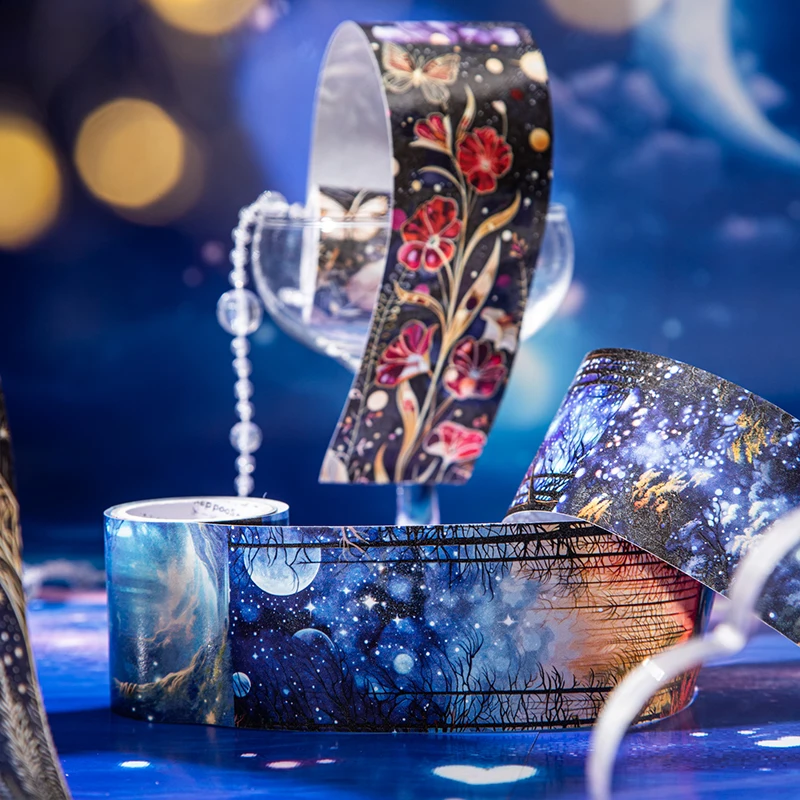 

45mm * 2m/roll Retro Ins Washi Masking Tape Junk Journal Collage Decoration Handbook Creative DIY Material Stationery Stickers