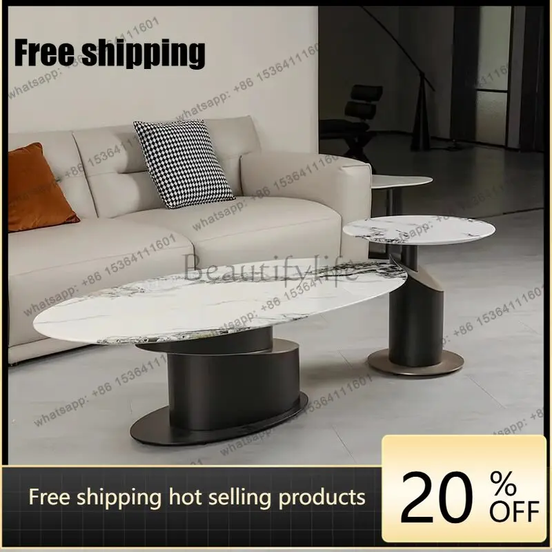 2026 light luxury Italian size living room creative Internet celebrity explosion coffee table