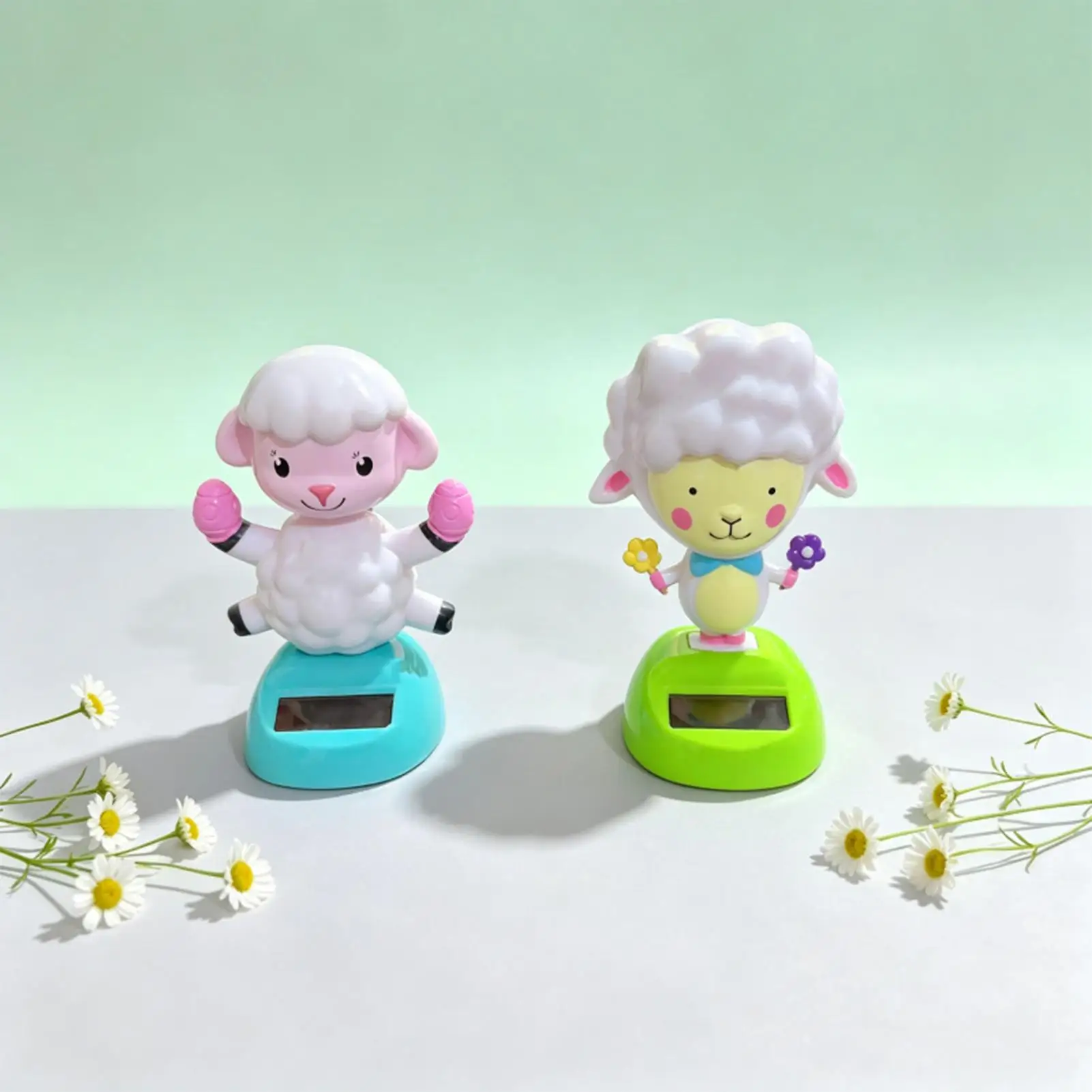 Solar Dancing Figurines Cute Sheep Design Collectible Shaking Toy Solar Powered Dancing Figures for Automotive Office Desk Party