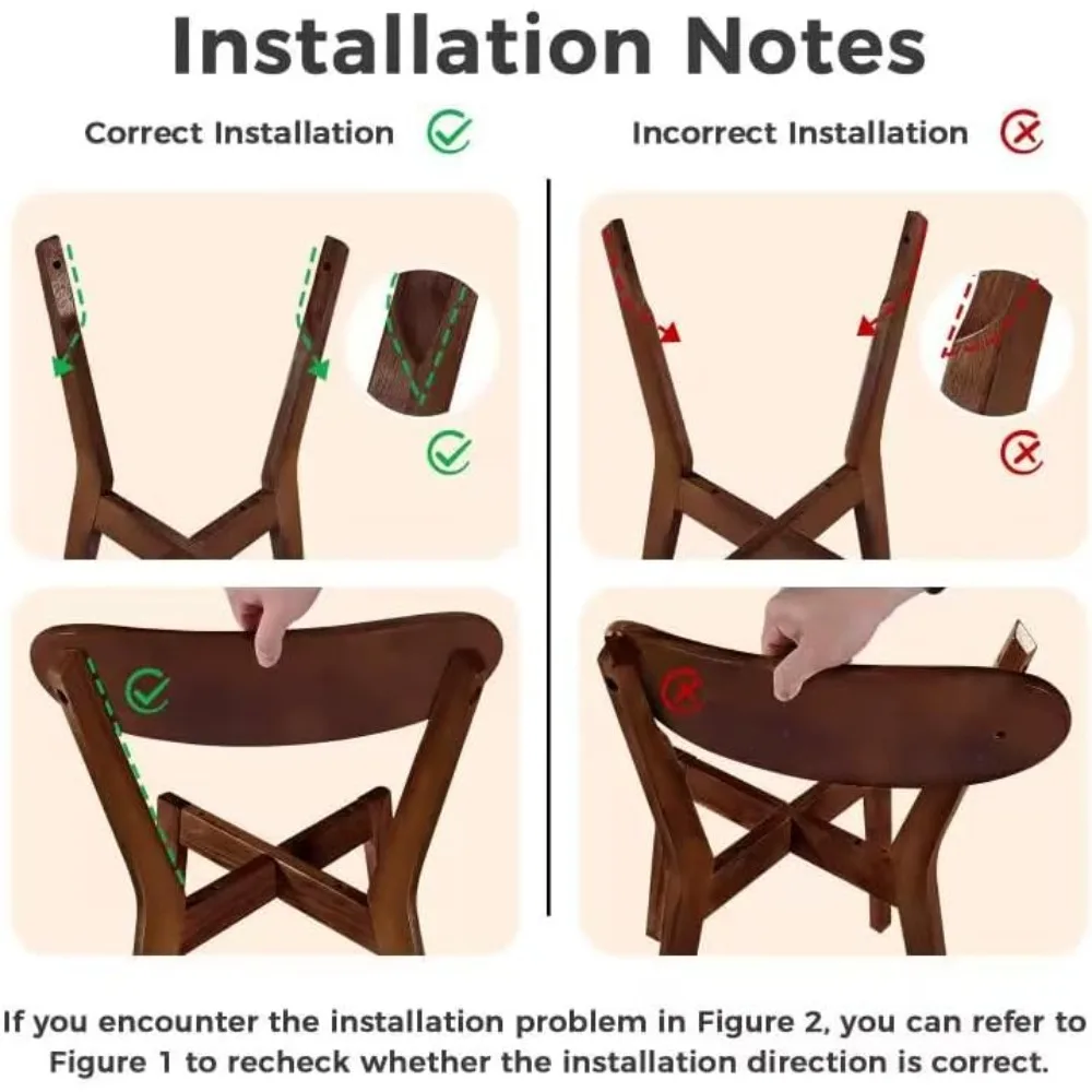 مجموعة من 4 كراسي لتناول الطعام من خشب البلوط الصلب، لمسة نهائية من خشب الجوز، وأثاث المطبخ وغرفة الطعام