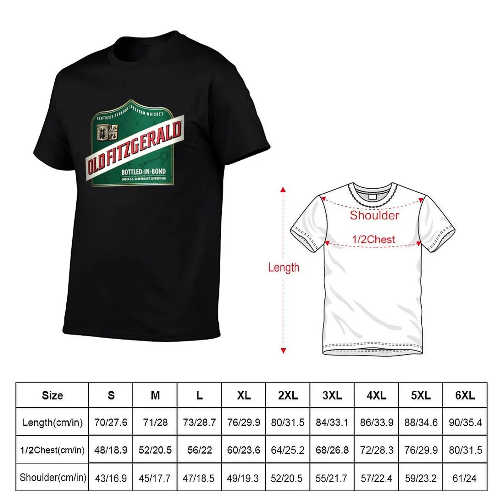 Old Fitzgerald Label - Kentucky Straight Bourbon Whiskey Shirts T-Shirt man t shirts cotton cotton t shirt man T-Shirt