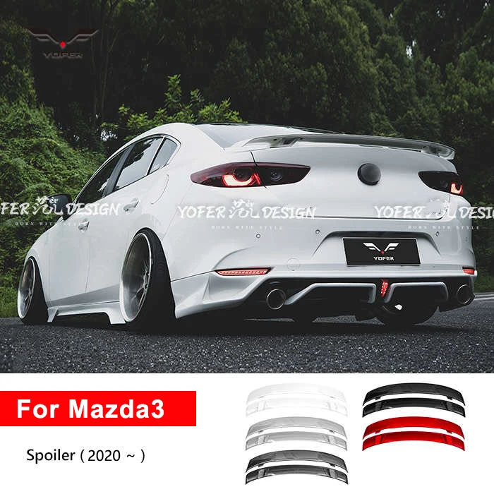 Yofer abs Rear Spoiler trunk GullWing splitter car parts accessories bodykit spoiler for mazda3