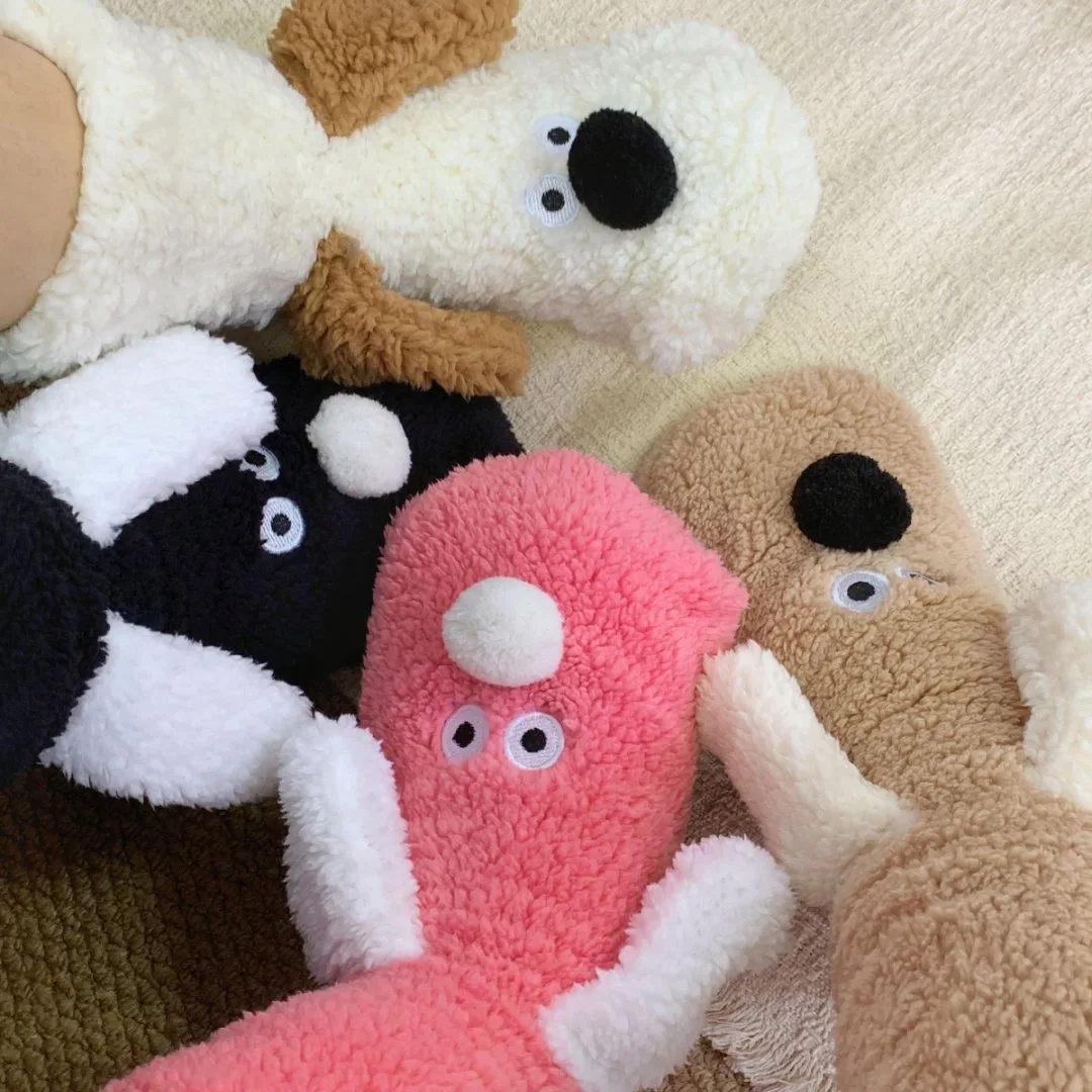 جوارب شتوية نسائية جديدة برسوم كارتونية لتدفئة الساقين من صوف شيربا، جوارب نوم سميكة ودافئة مع قدم لاصقة مانعة للانزلاق #4