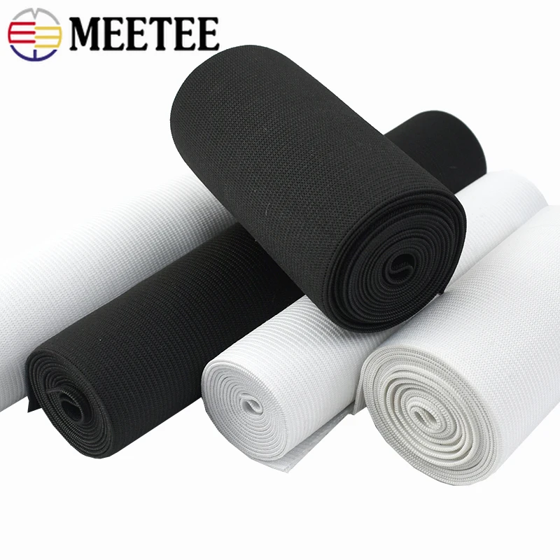 1Meter 10-50cm Elastic Band Soft Rubber Strap for Sewing Bag Straps Black White Maternal Abdomen Belt DIY Garment Accessories