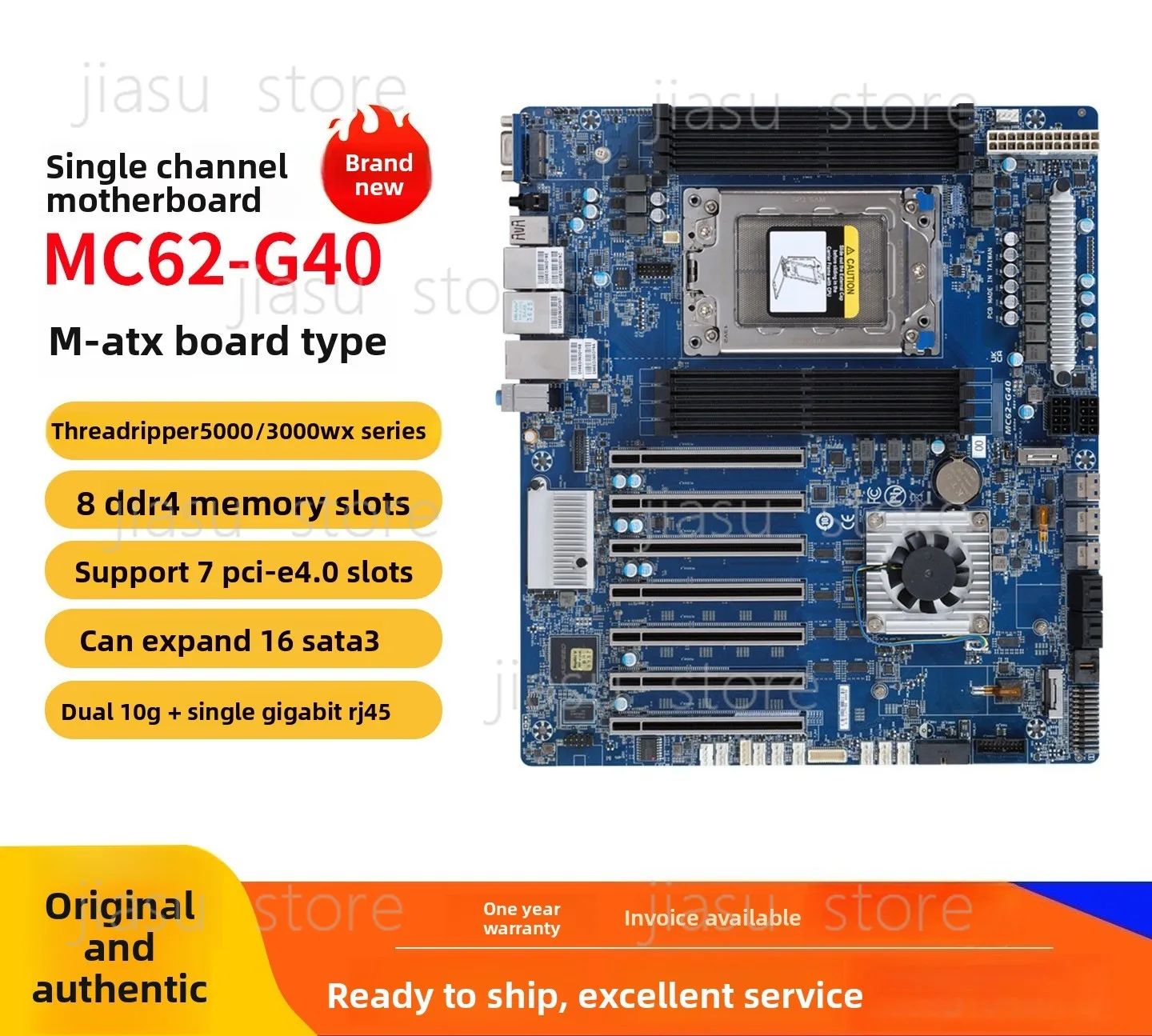 Neue MC62-G40 Single-AMD-Server-Workstation-Mainboard mit 8 Speicherplätzen, 4 GPU-Unterstützung und ECC.