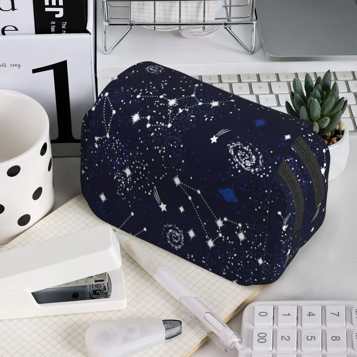 Constellation Star Clusters Galaxies Halloween Pencil Case for School Pen Box Pencil Bag Stationery Supplies Pen Holder Bag