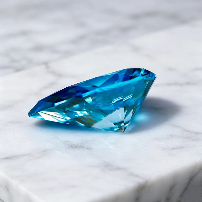 Moissanit-Stein Aquamarin Birnenförmiger Schliff Anhänger Edelstein für DIY Schmuckherstellung Ring Halskette Ohrringe Materialien mit Zertifikat – Detail 4