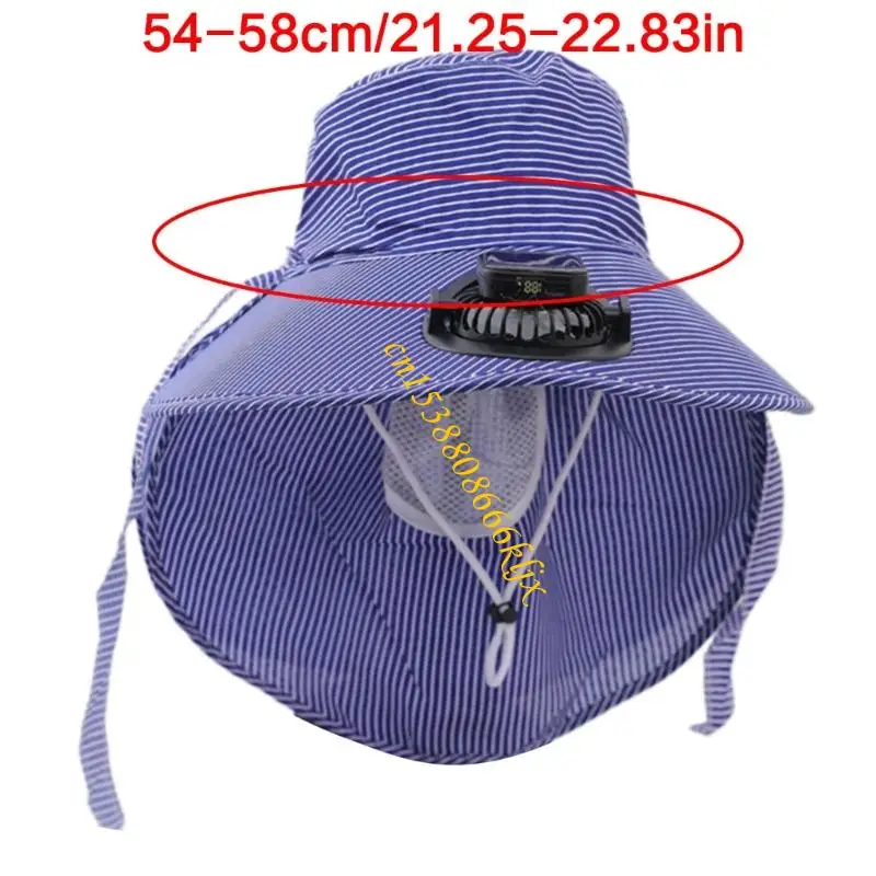 قبعة مروحة التبريد القابلة لإعادة الشحن USB مع شحن الطاقة الشمسية و 3 تعديل سرعة الرياح 066C #6