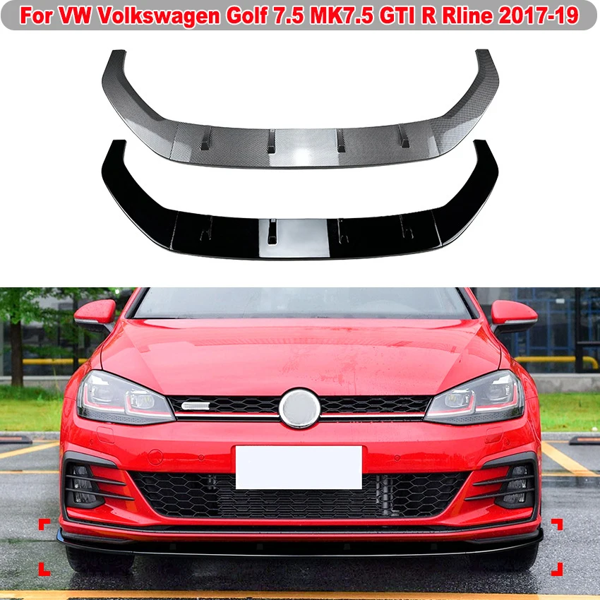 

Diffuser Front Bumper Lip For VW Volkswagen Golf7.5 MK7.5 GTI R Rline 2017-2019 Bumper Splitter Spoiler Canards Car Accessories