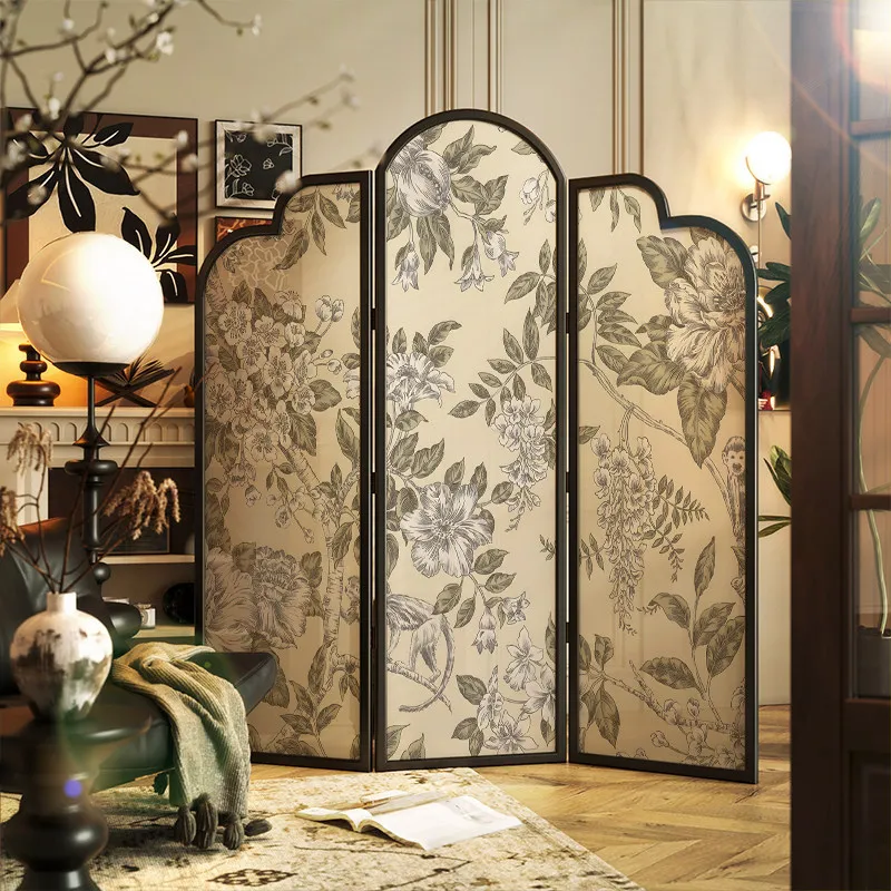 French movable folding screen entrance directly opposite the entrance, antique furniture folding screen partition, living room c