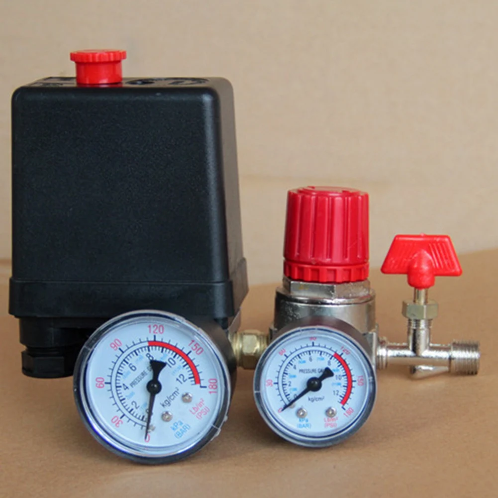 Ultra With Pressure Regulating Valve Switch Assembly Control 15A 240V/AC Adjustable Air Regulator Valve Compressor Four Holes