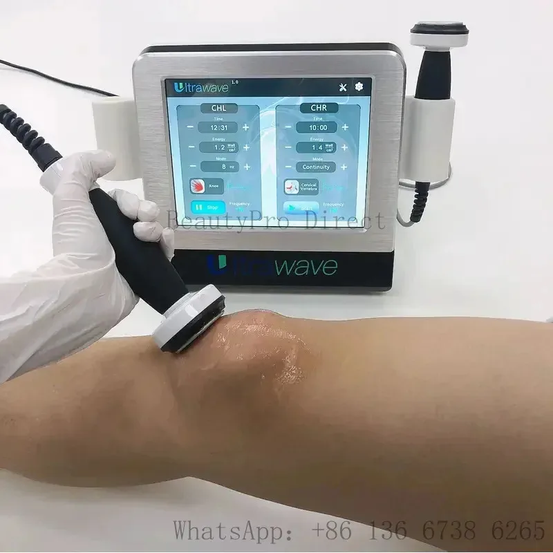 Ultrawave 2 Handles Ultrasound Shockwave New Ultrasonic Physical Therapy Equipment Ultrawave Therapy Machine