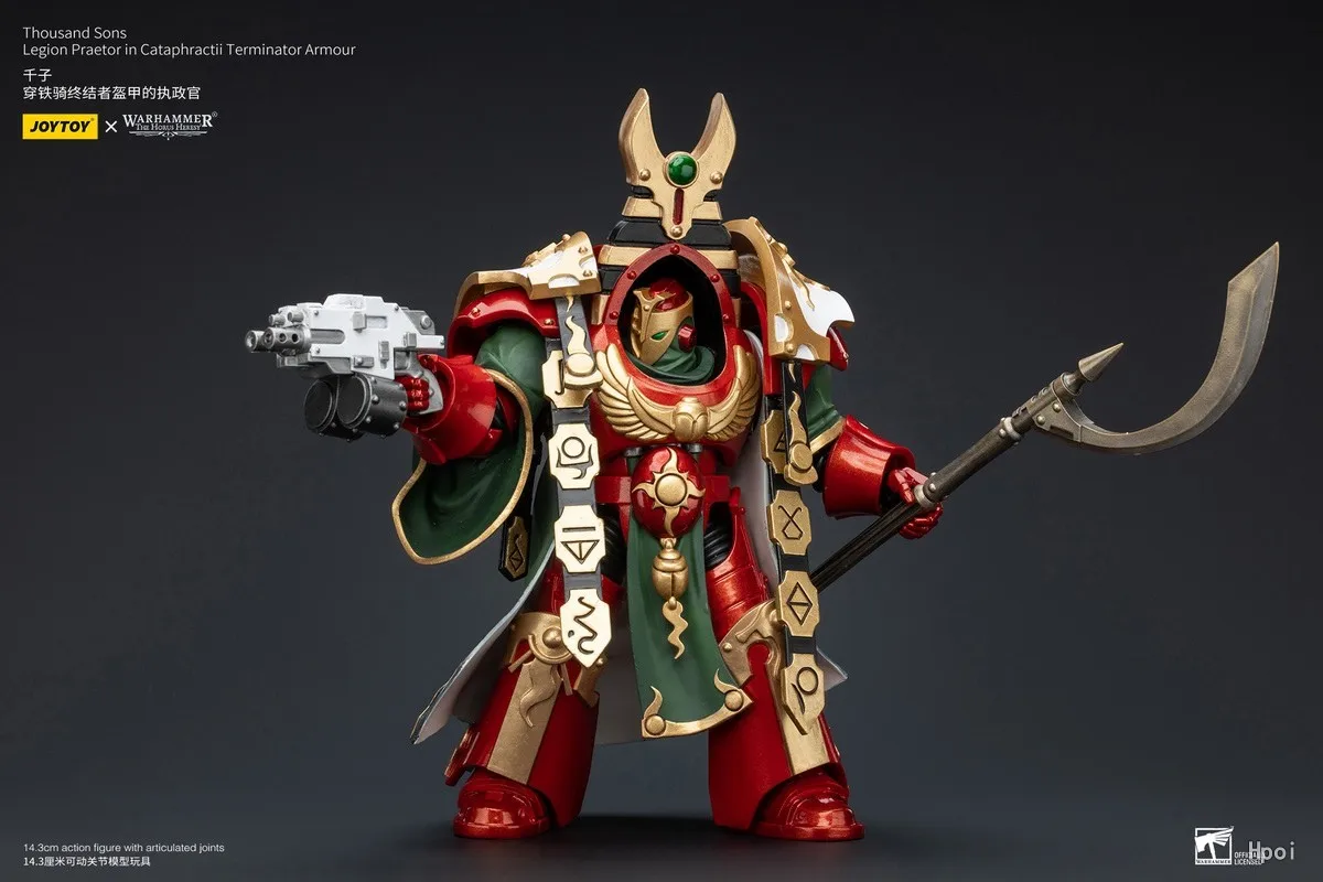 

In Stock JOYTOY Warhammer 40K Thousand Sons Legion Praetor in Cataphractii Terminator Armor 1/18 Action Figure Model Collection