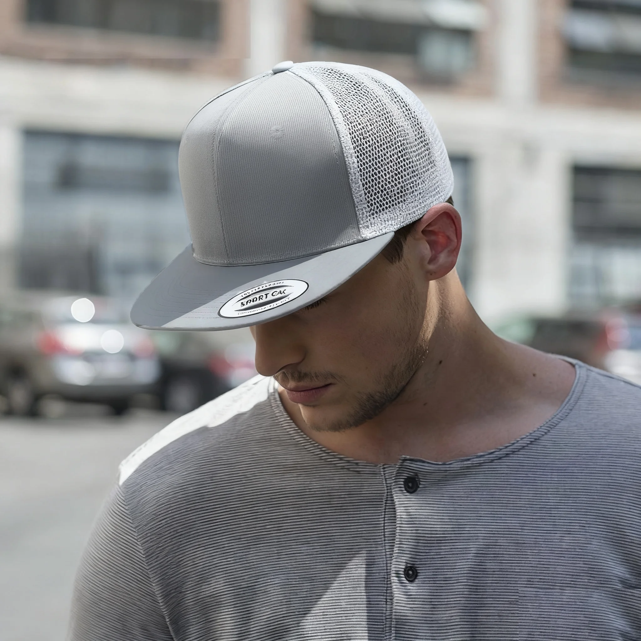 

Flat Mesh Breathable Cap Hat New Adjustable Trucker Men Bill Hip Hop Solid Baseball Snapback Blank Flex Visor Fit Brim Era