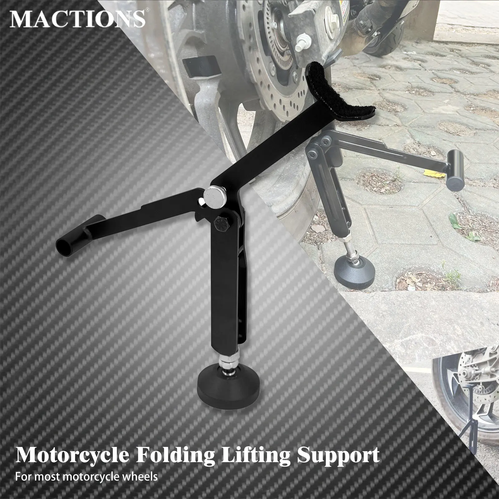 Motorcycle Foldable Lift Support Universal Labor Saving Folding Lifter Kickstand Wheel Stand Heavy Stable Side Frame For Harley