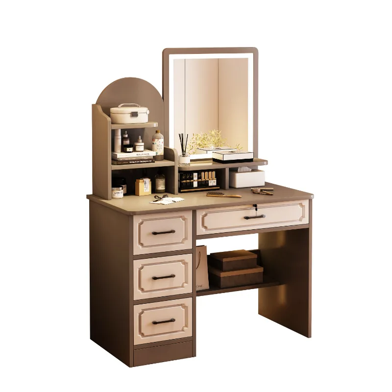 Dresser Bedroom Simple Modern Makeup Table Table Cabinet Mirror Storage Household Small Apartment Makeup Table