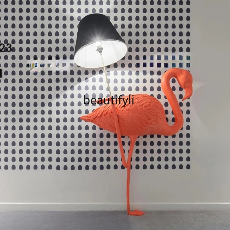 

Bow Welcome Flamingo Sculpture Floor Lamp Crane Fiberglass Ornaments