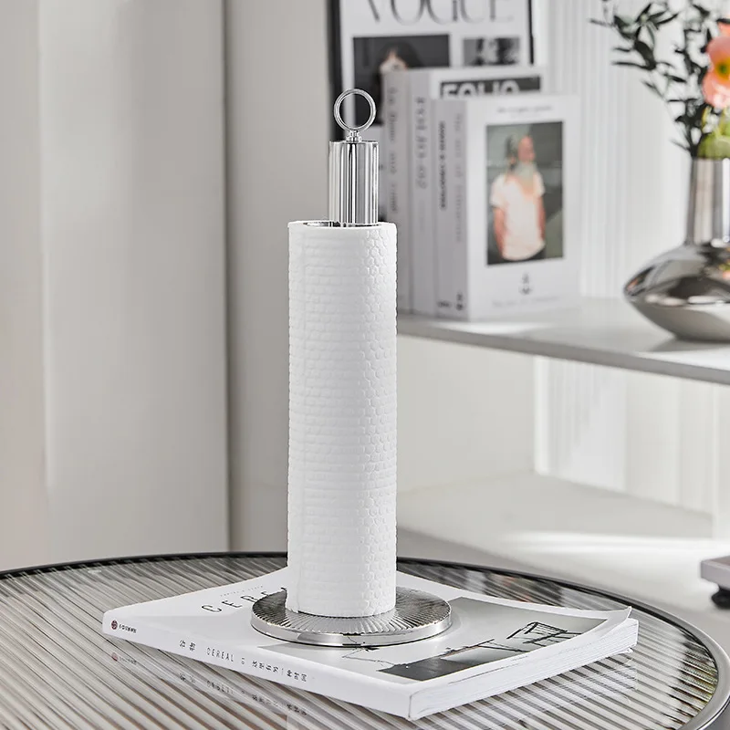 Stainless Steel Tissue Holder Vertical Tissue Holder Desktop Tissue Holder Kitchen Plastic Wrap Decorative Ornaments Mirror
