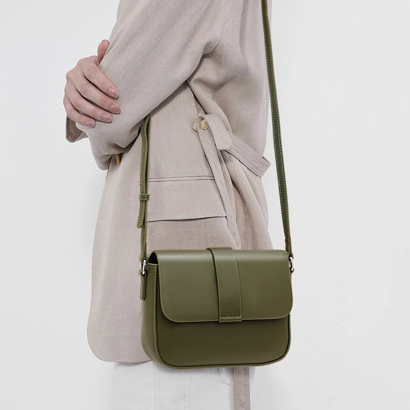 Women's New Style Artistic Retro Small Square Genuine Leather Bag - Casual & Versatile, Shoulder/Crossbody Phone Bag