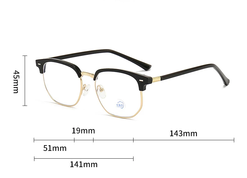 Photochrome Anti-Blue Ray-Brille, Anti-Strahlungs-Computerbrille für Damen und Herren, Halbrahmen-Sonnenbrille – Detail 11