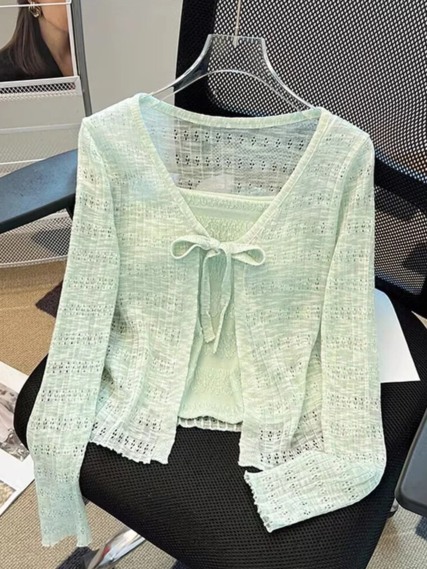 تي شيرت طويل محبوك من Faionable مع تصميم حزام مجوف متعدد الاستخدامات لصيف 2025 وصل حديثًا من Ele Youthful #4