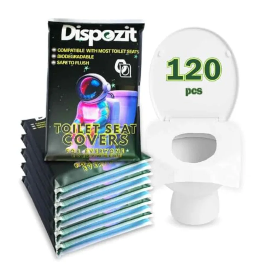

disposable flushable toilet seat covers 0% Biodegradable for Travel Public Toilets for Adults and Toddlers and Compact Universa