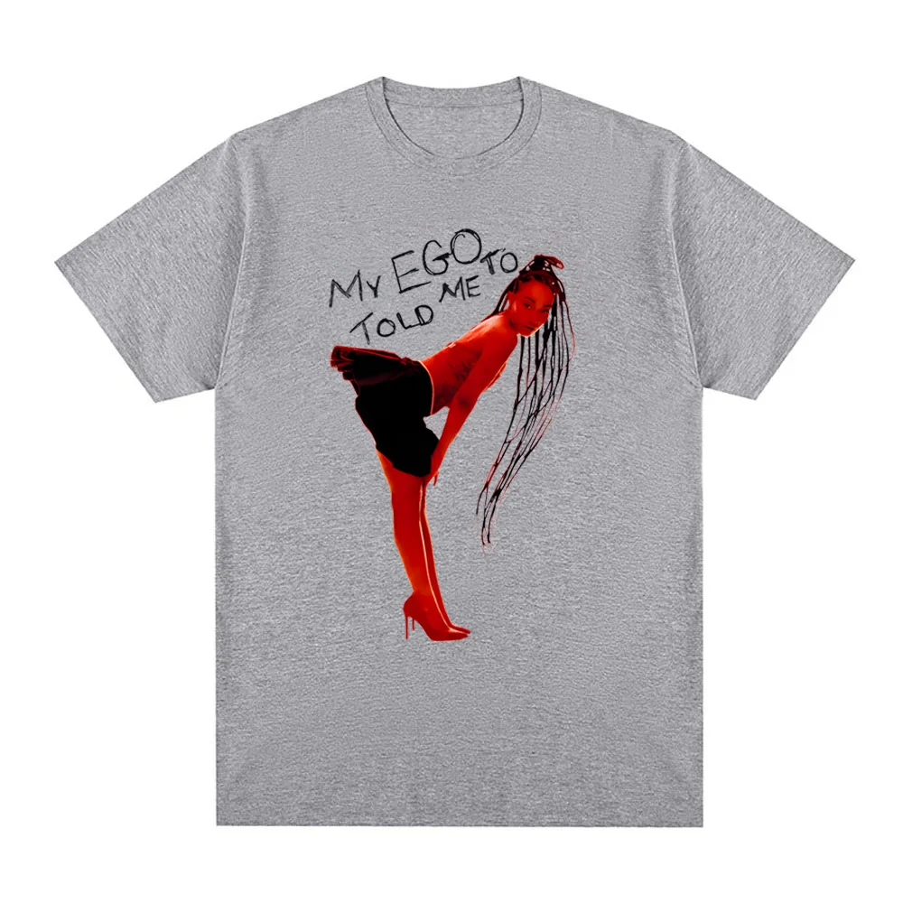 'MY EGO أخبرني إلى' تي شيرت أبيض متلاشى 2025NEW Leigh-Anne Pinnock 100% ملابس علوية من القطن تي شيرت هيب هوب صيفي عالي الجودة