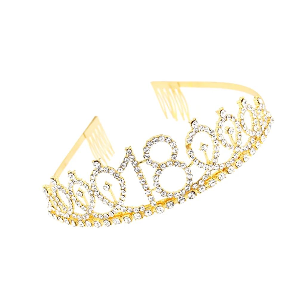 

Birthday Crown Alloy Number Rhinestone Wedding Hair Accessories Happy Decorations