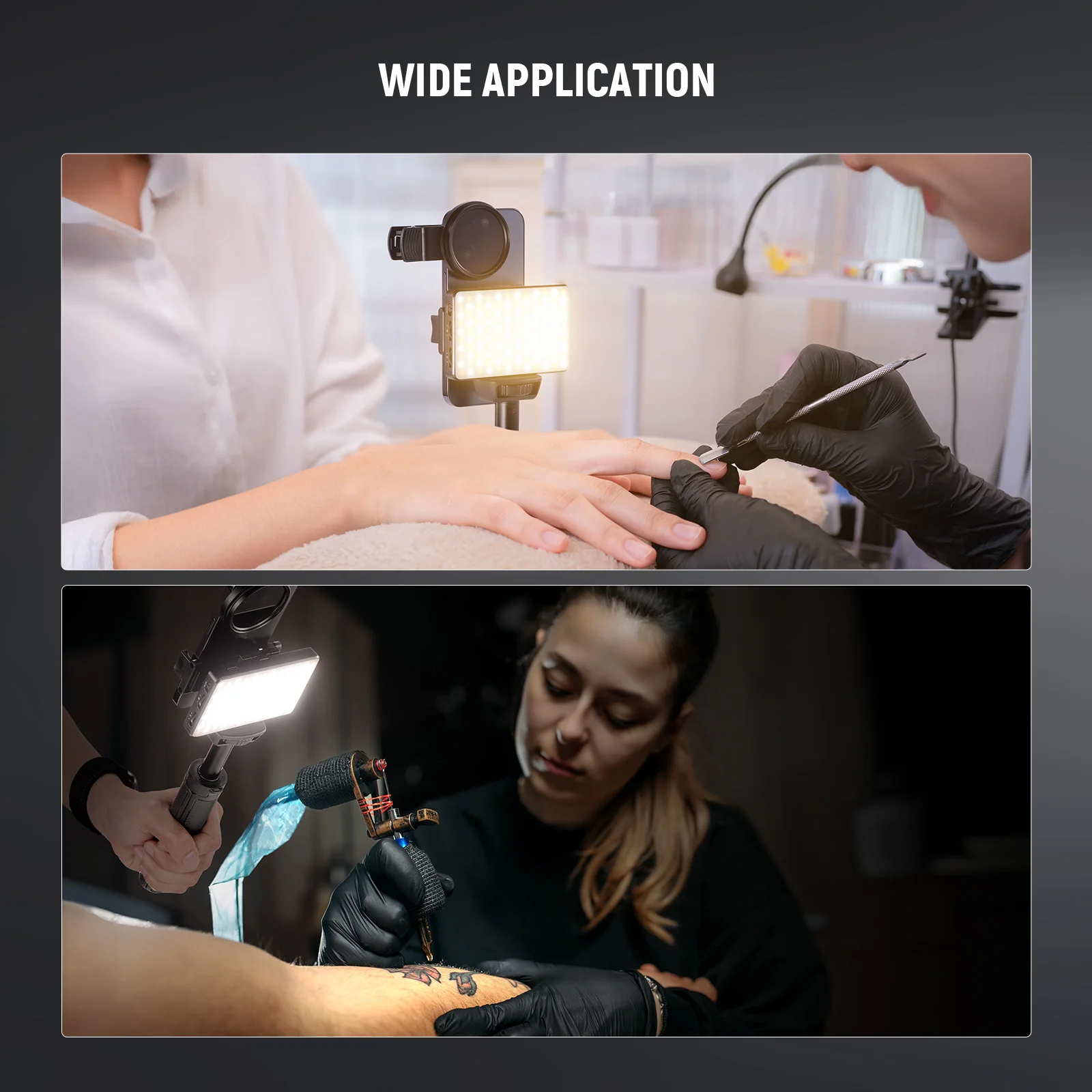 NEEWER LED-Selfie- und Tattoo-Licht, kompatibel mit iPhone, CPL-Filter/Stativständer/Telefonhalter zum Aufstecken für die Fotografie – Detail 2