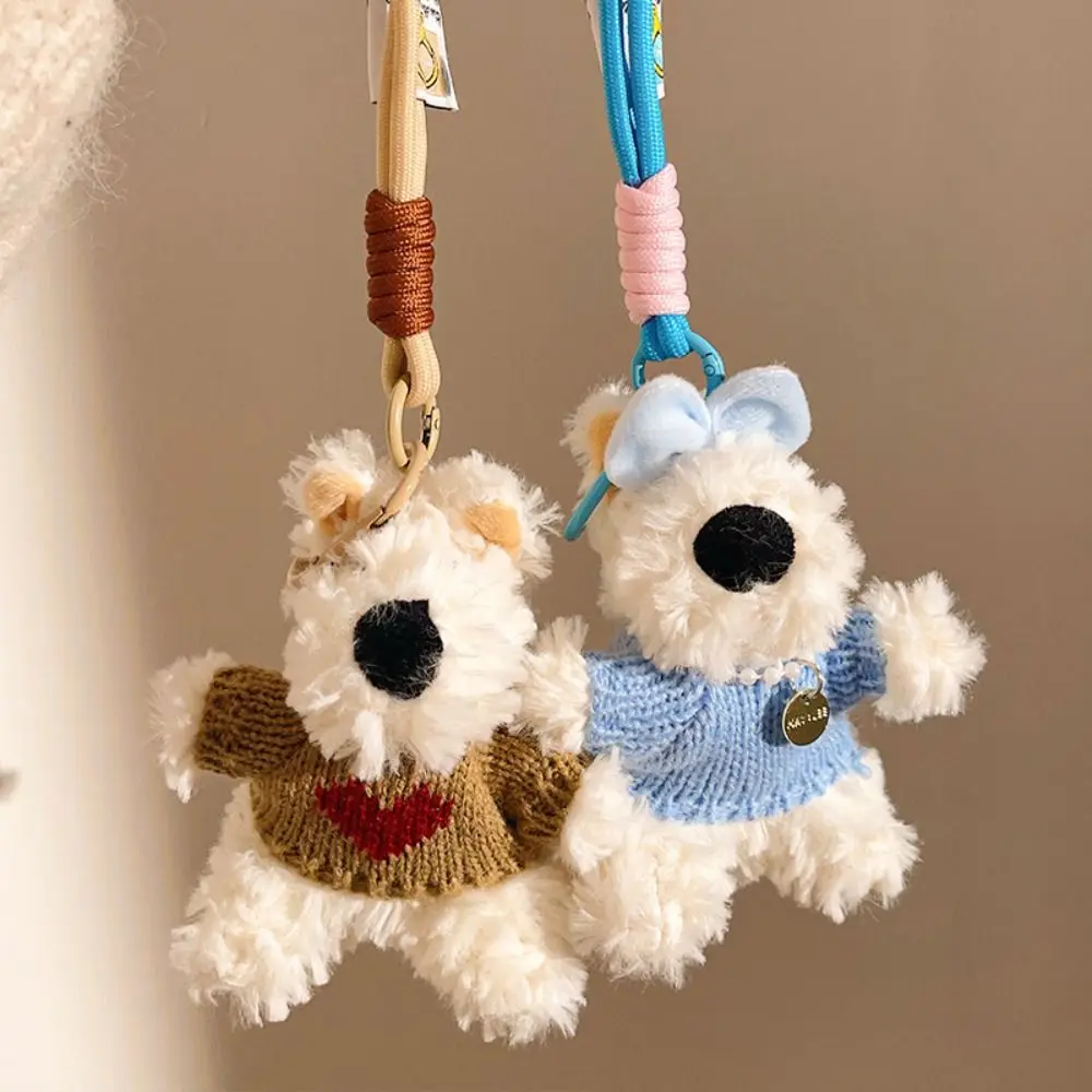 

Stuffed West Highland Bag Pendant Cartoon Animal Plush Plush Puppy Doll Keychain Anti-lost Cute Plush Dog Hanging Pendant Girls