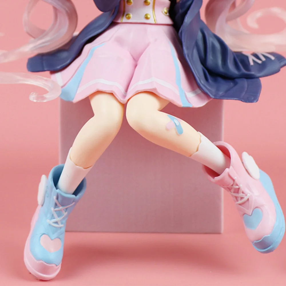 Nueva figura de Anime Hatsune Miku, sakura rosa, posición sentada, figura de acción de PVC, modelo de juguete, decoración, regalos coleccionables