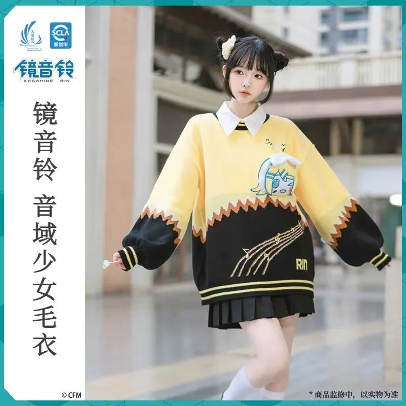 VOCALOID-Miku Kagamine Rin Len Suéter para Mulheres, Camisola Cosplay Anime, Pulôver de Natal, Roupas Malhas, Inverno