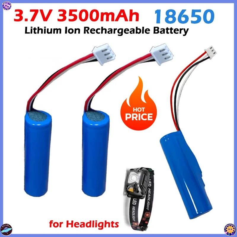 18650 1S1P 3,7 V 3500mAh batería de repuesto para Petzl Nao y Nao + Plus + faro Li-ion 18650 paquete de batería enchufe de XH2.54-3P