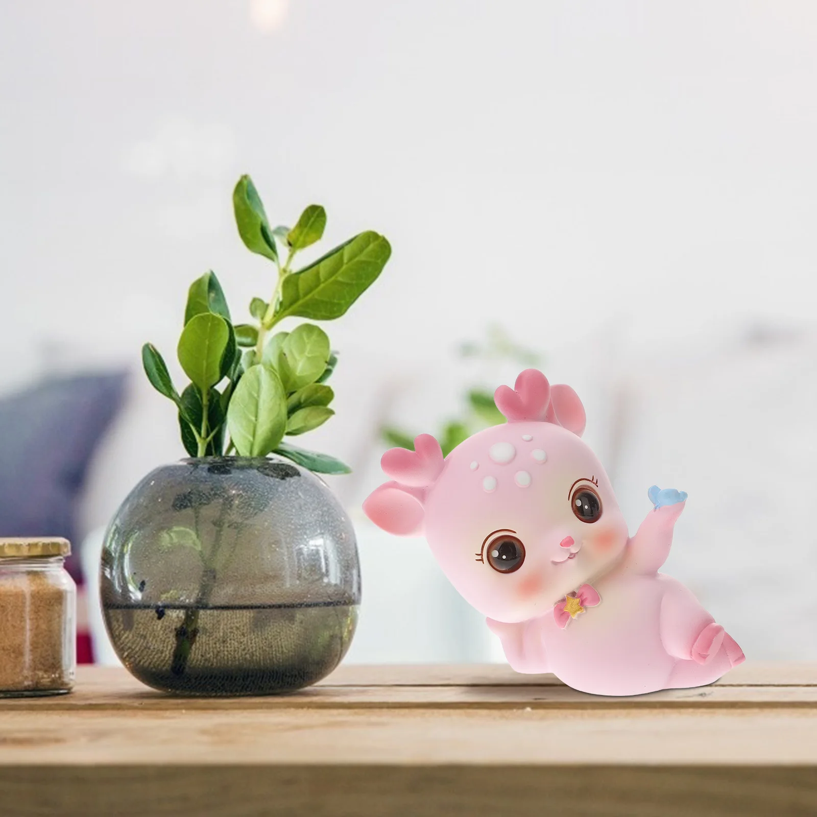 

Resin Fawn Adornment Deer Figurines Home Office Car nament Lively Design Comfortable Space Table Shelf Decor Christmas Gift