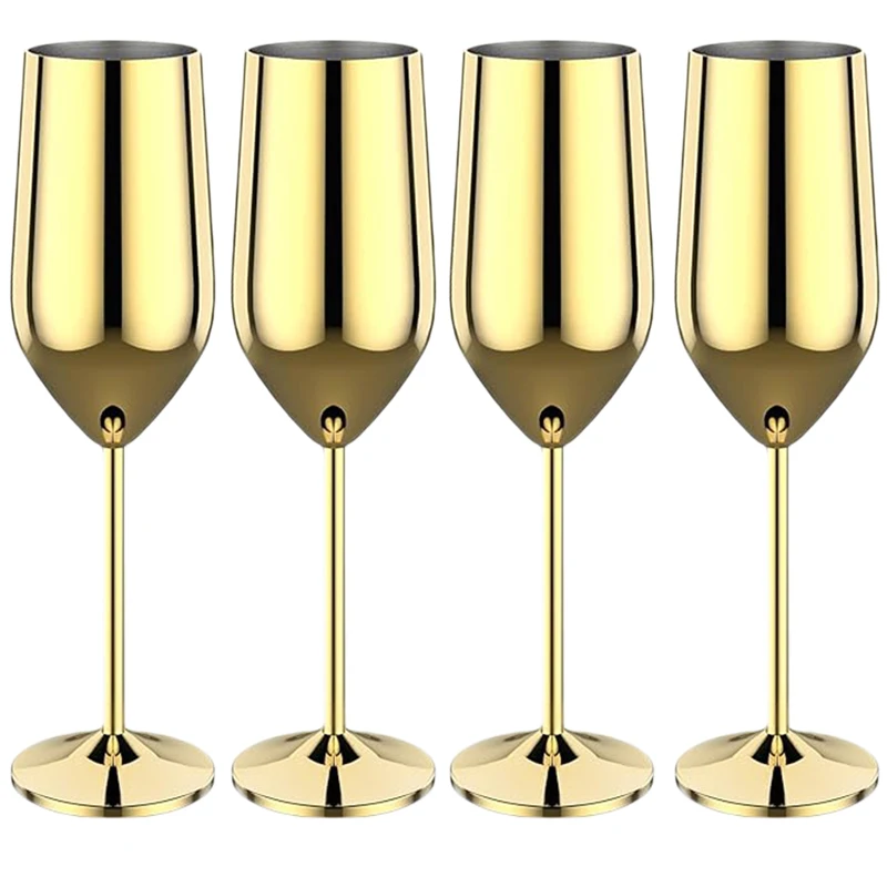 

4Pcs New Stainless steel wine glasses unbreakable metal cocktail glasses 220ml for drinking cocktails and wine in the at bar Cup