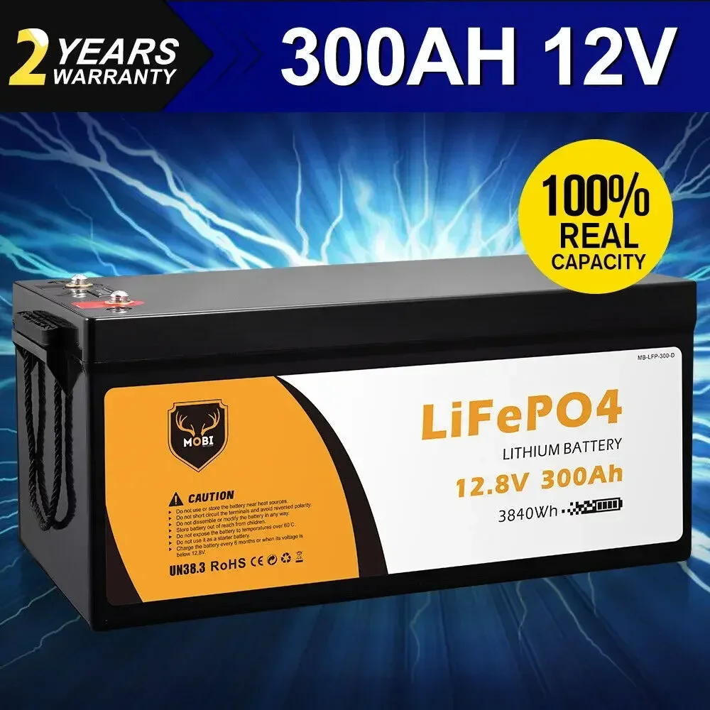 MOBI 300AH LiFePO4 Lithium Iron Phosphate 12V Deep Cycle Battery