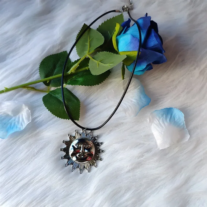 golden colour big sun necklace long Celestial jewelry sunshine Charm fashion men girlfriend gift charms beautiful new pendant