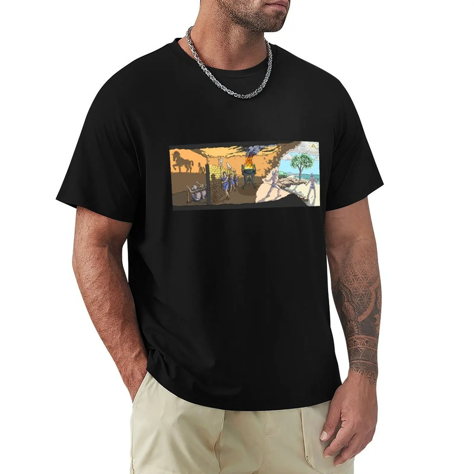The Allegory of the Cave / Plato's Cave T-Shirt Large Size Soft Cotton T-Shirt