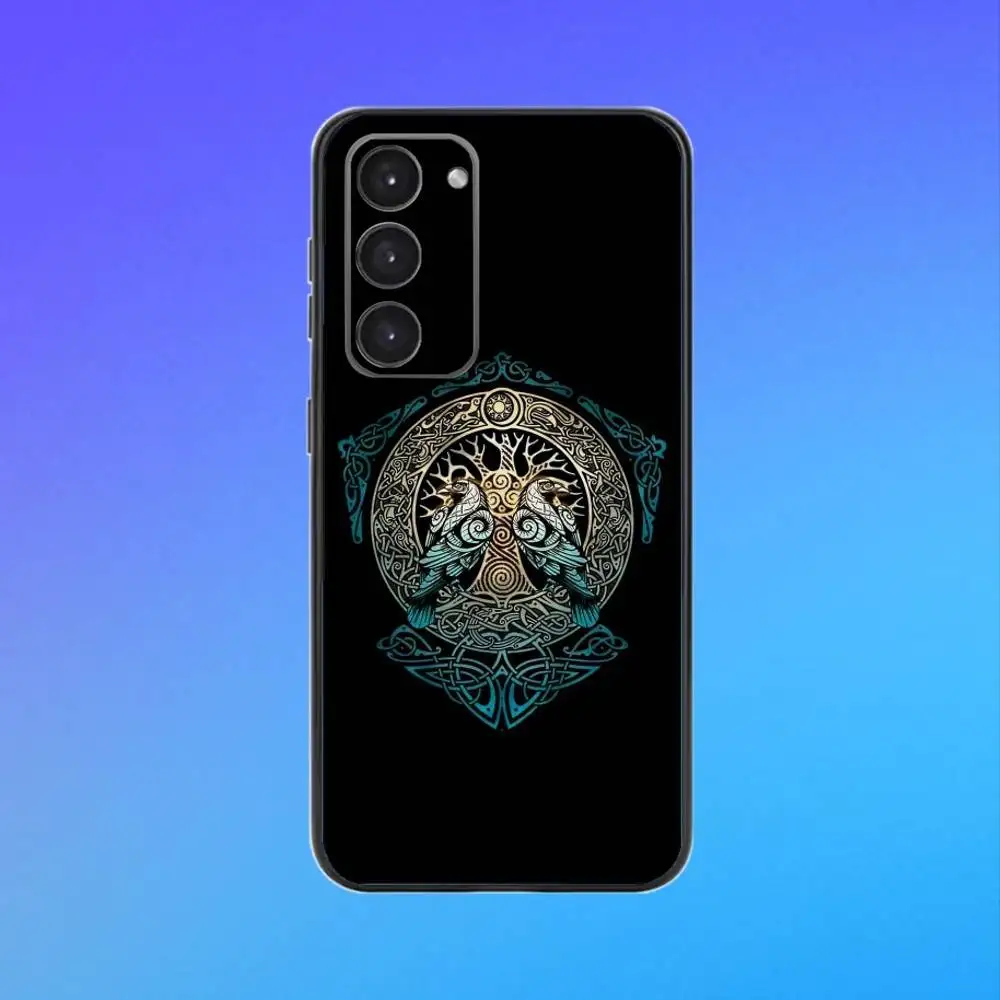 Tree of life Y-Yggdrasil Phone Case For Samsung A73,A72,A71,A70,A53,A52,A51 Black Soft Case