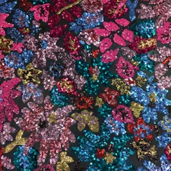 Multi-color floral sequin embroidery mesh national style DIY handmade fabric foreign trade fabric designer accessories lace