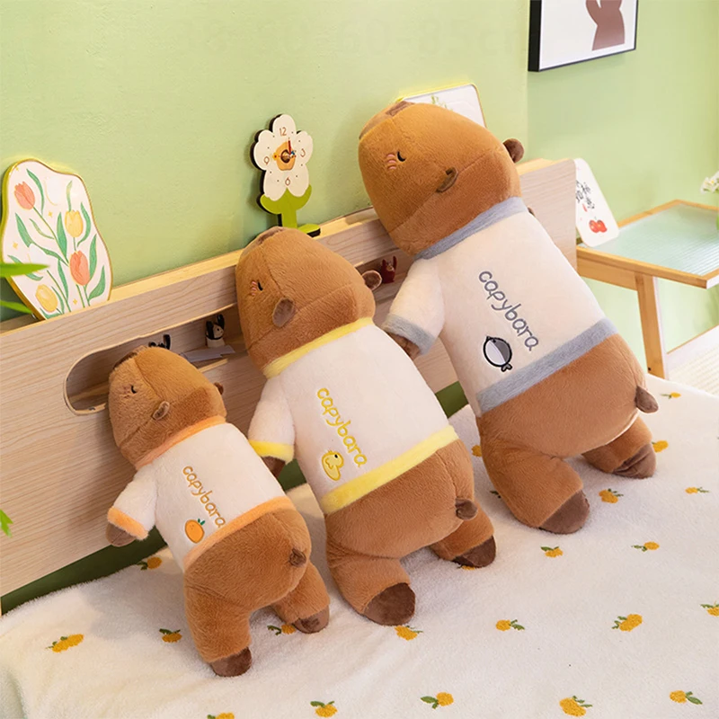 

Kawaii плюшевая капибара, мягкая длинная подушка, игрушка для детей, обнимашка, приятель, подарок на день рождения, Рождество, мягкая наполненная кукла для детей
