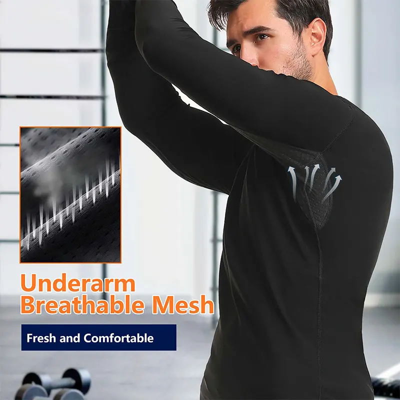 Sauna Shirt for Men Sweat Sauna Suits T-shirt Heat Weight Loss Trapping Compression Vest Long Sleeve Body Shaper Workout