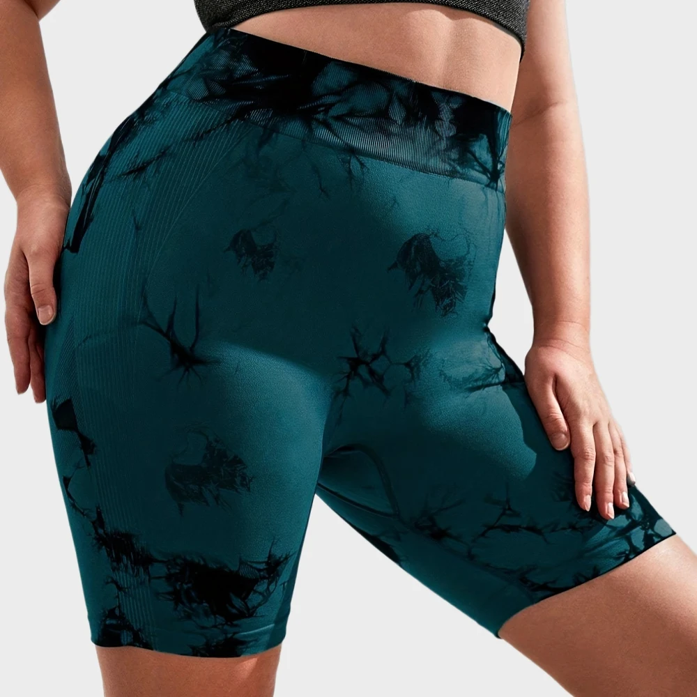 

Plus Size High Waist Yoga Shorts for Women Tie Dye Quick Dry Sports Women's Clothing Gym Tights Running Fitness 0XL-3XL