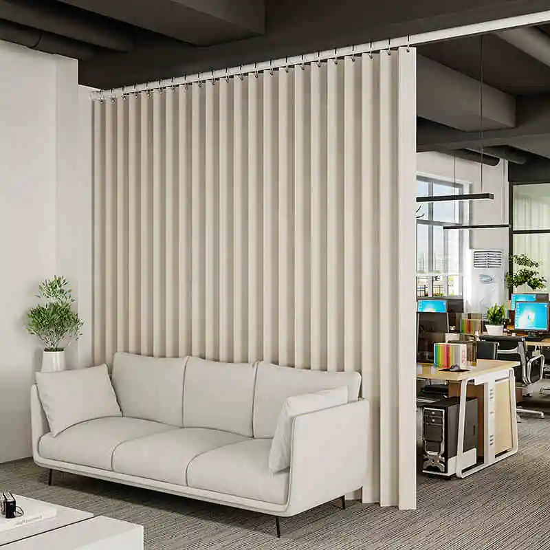 

Extra Large Room Divider Curtain for Living Room,Pleated Folding Curtain,Lower Noise Privacy Curtain with Hook for Bedroom