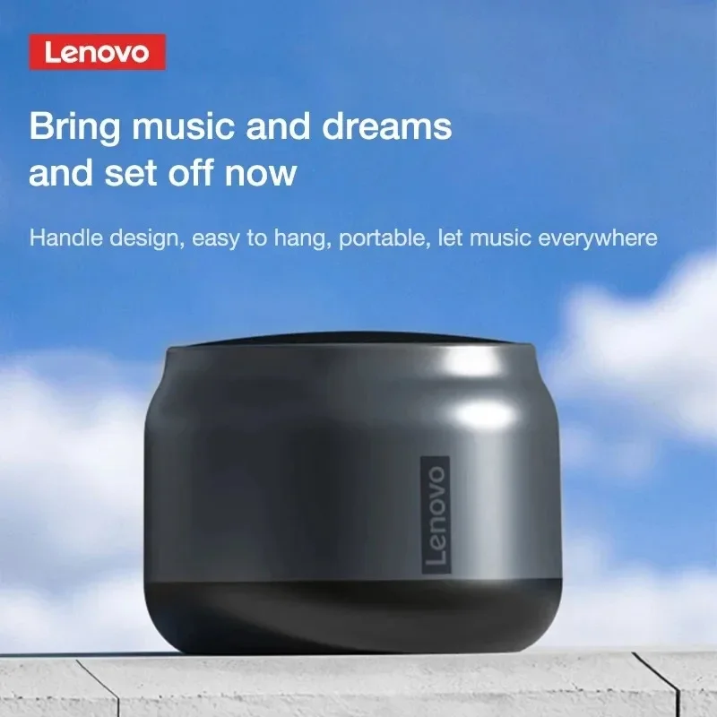 Lenovo K30 wireless Bluetooth speaker with bass emulates the metal texture of car interior and outdoor waterproof portability